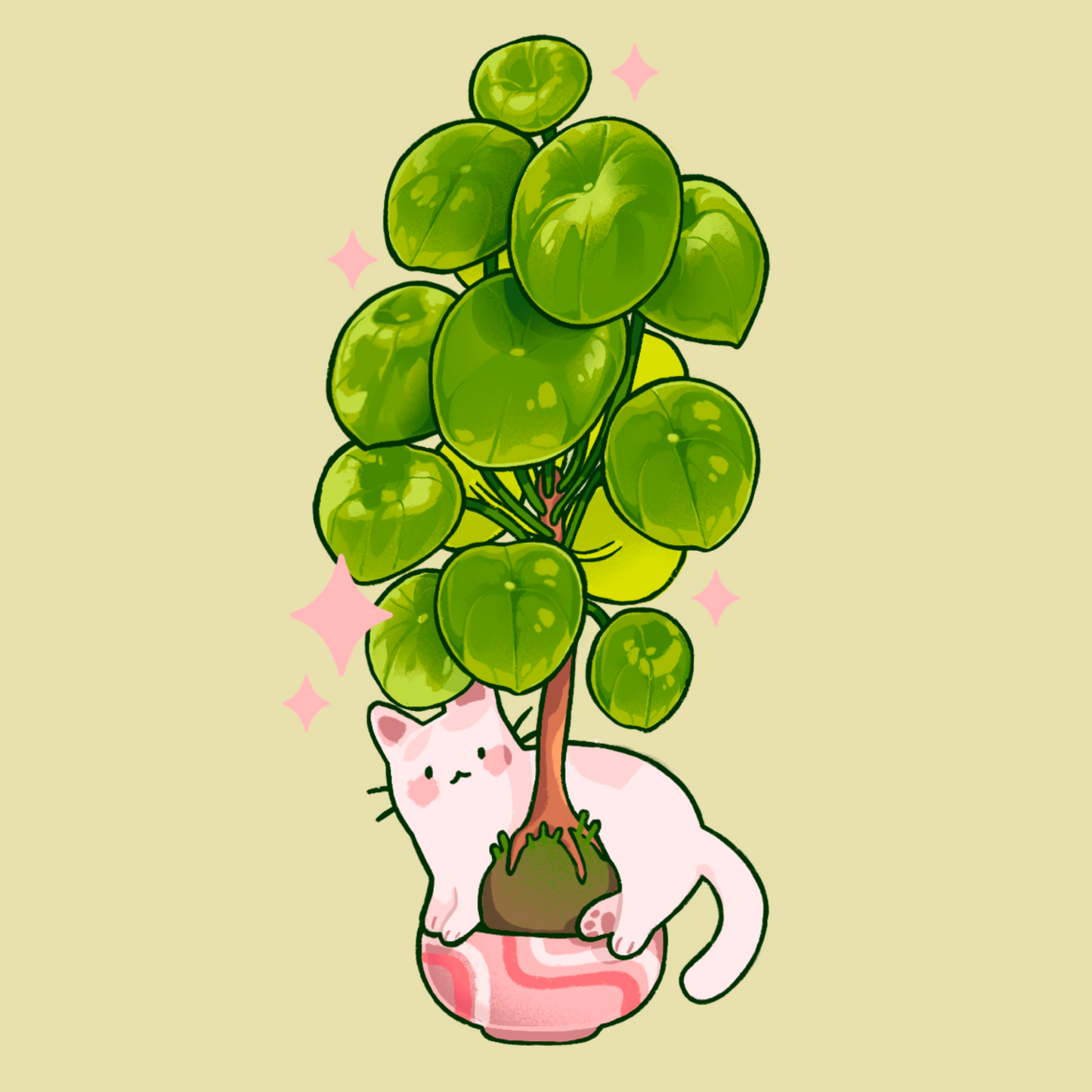 Cat Plant - Mini print