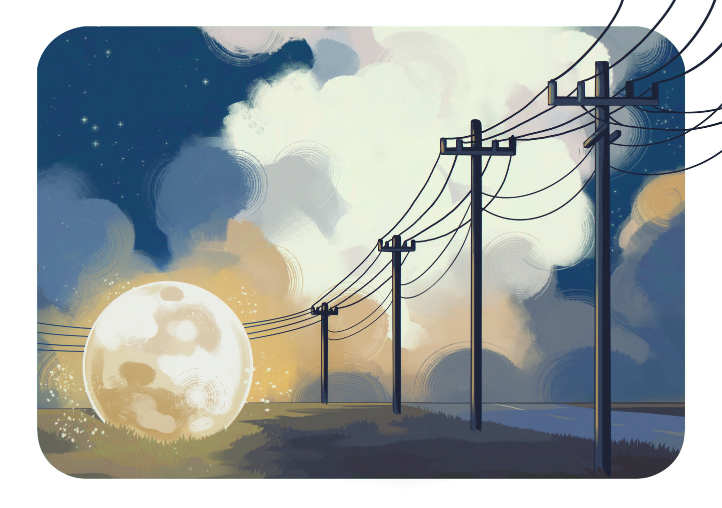 Moon fields - A5 print