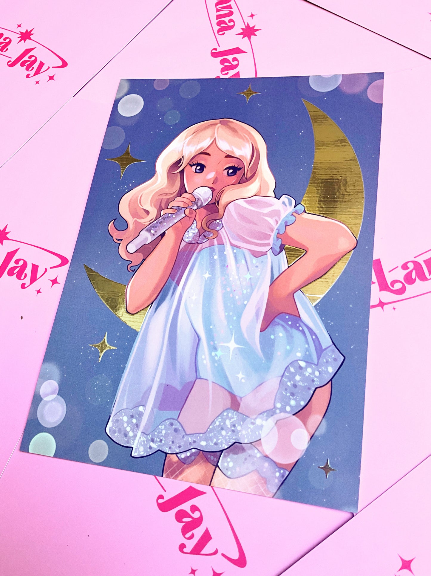 Sabrina Carpenter Blue - Gold Foil A5