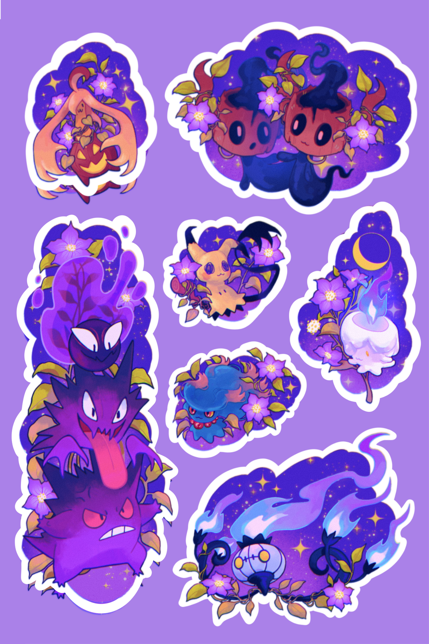 Ghost Pokémon - sticker sheet