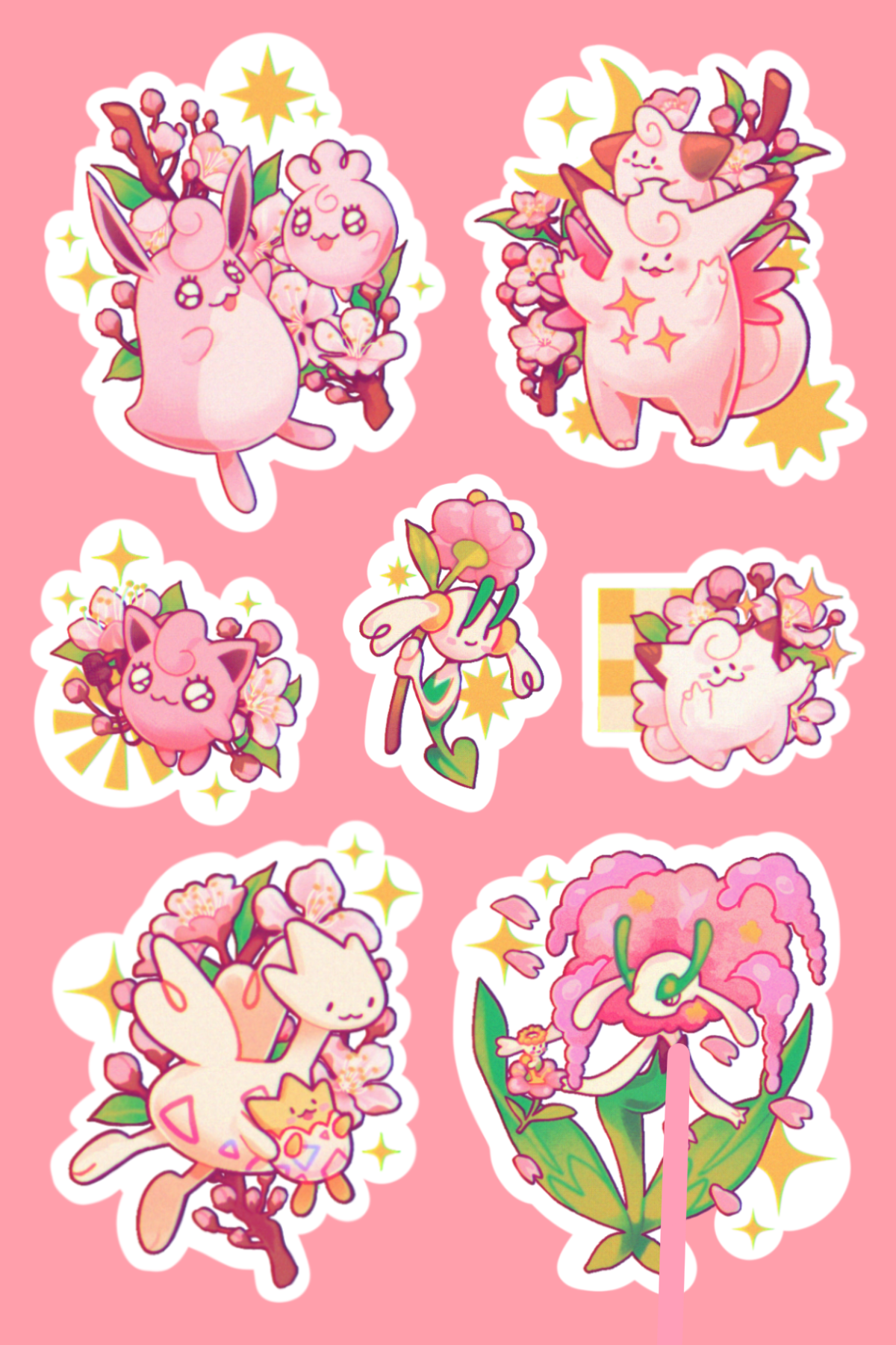 Fairy Pokémon - sticker sheet