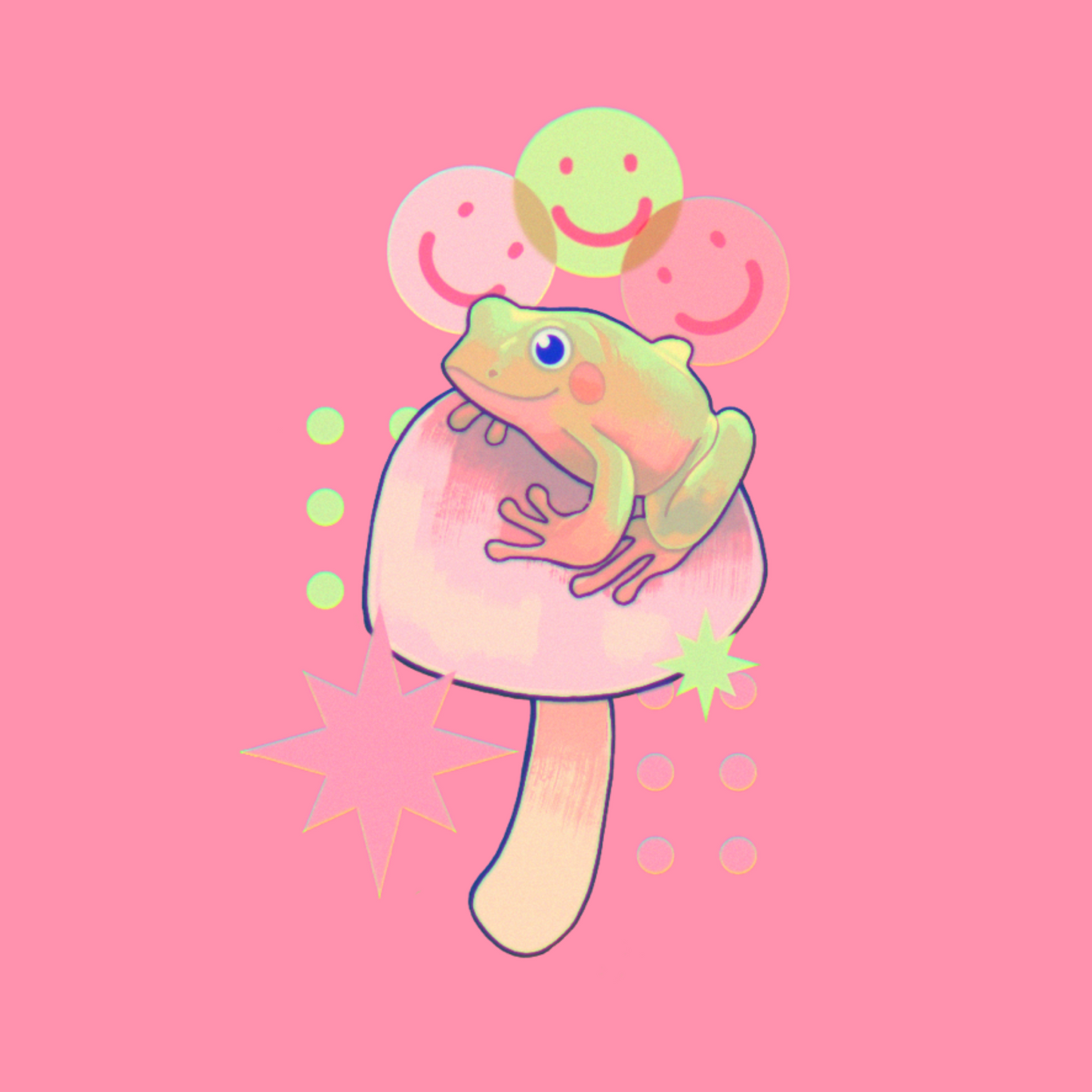 Frog mushroom - Mini print