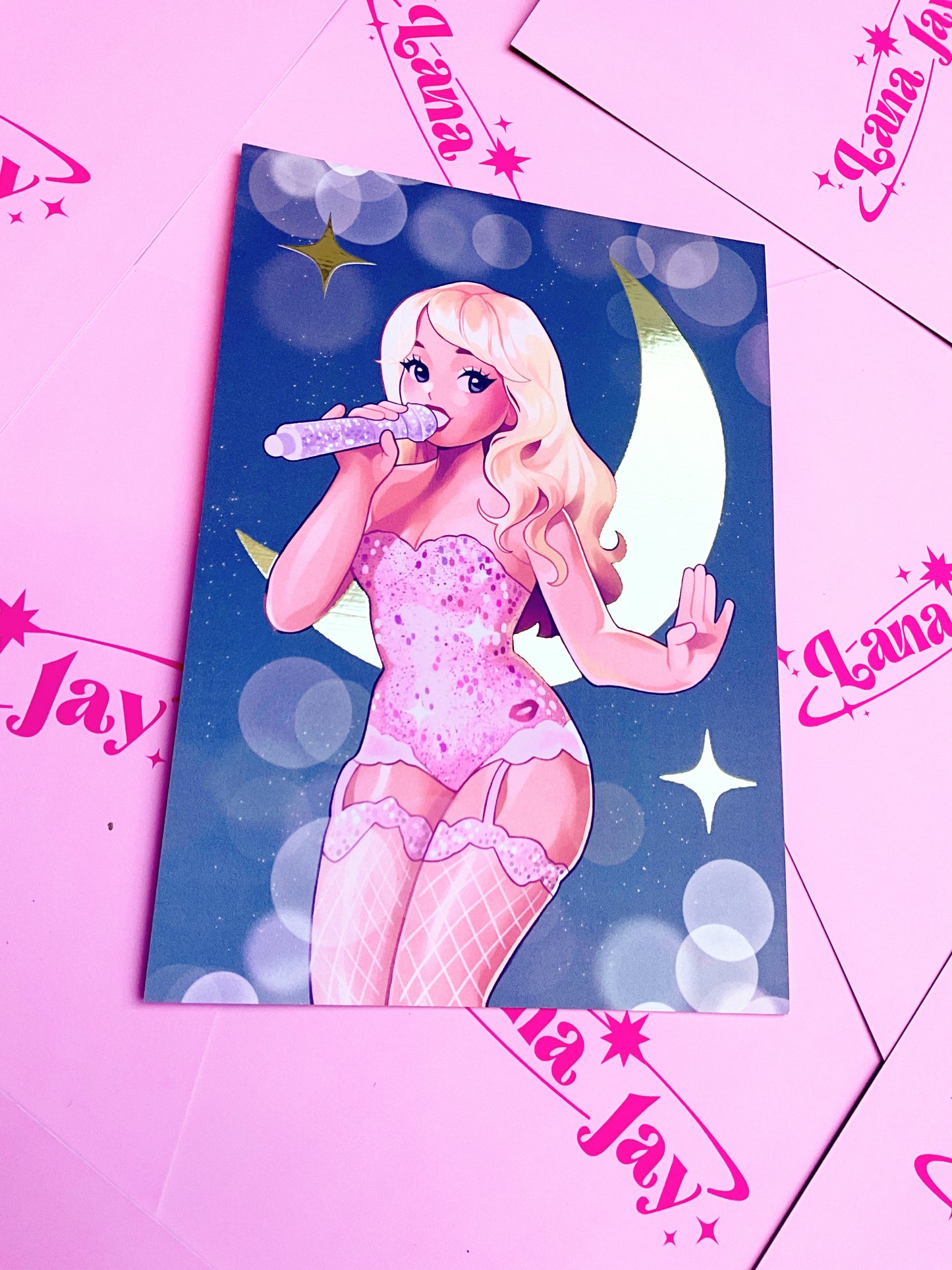 Sabrina Carpenter Pink - Gold Foil A5