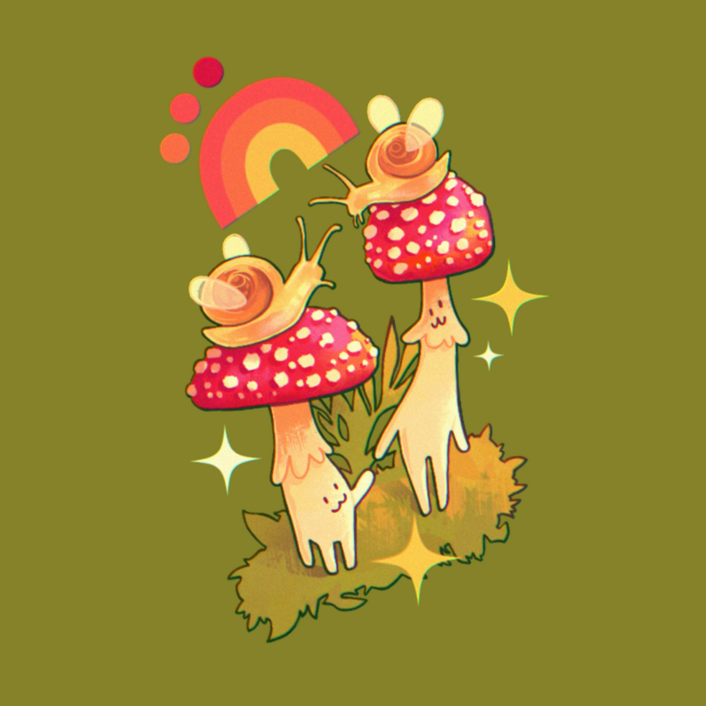 Just two mushroom guys - Mini Print