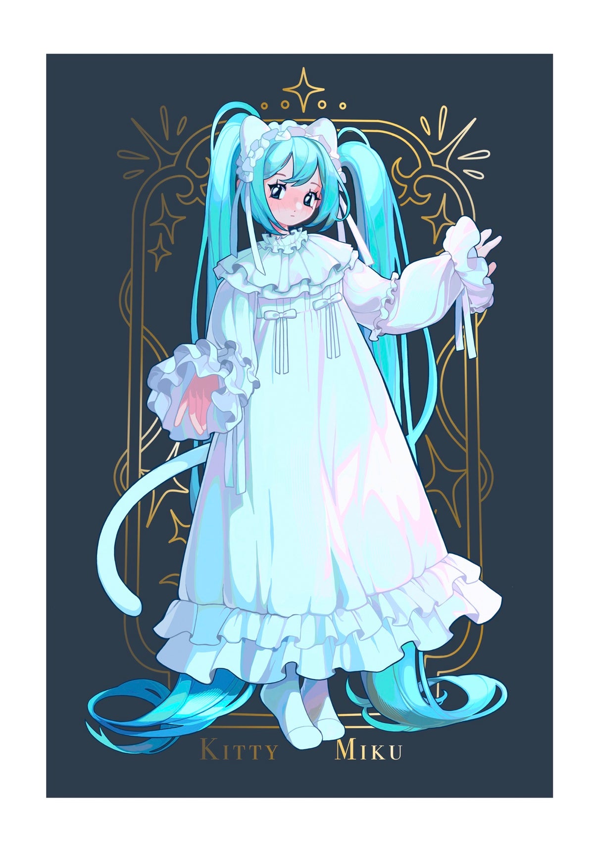 Lolita kitty Miku - A4 print