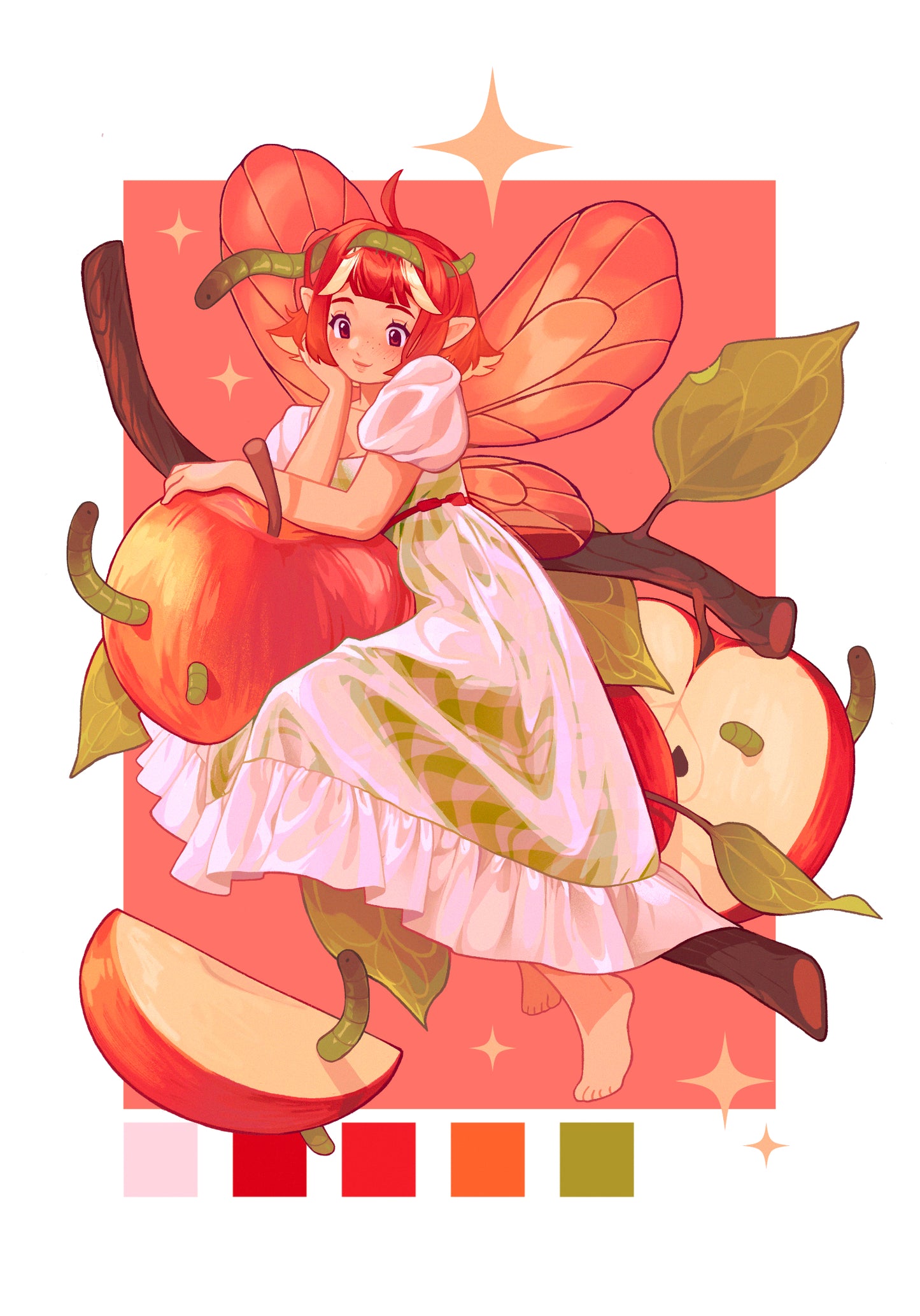 Apple Fairy- A4 Print
