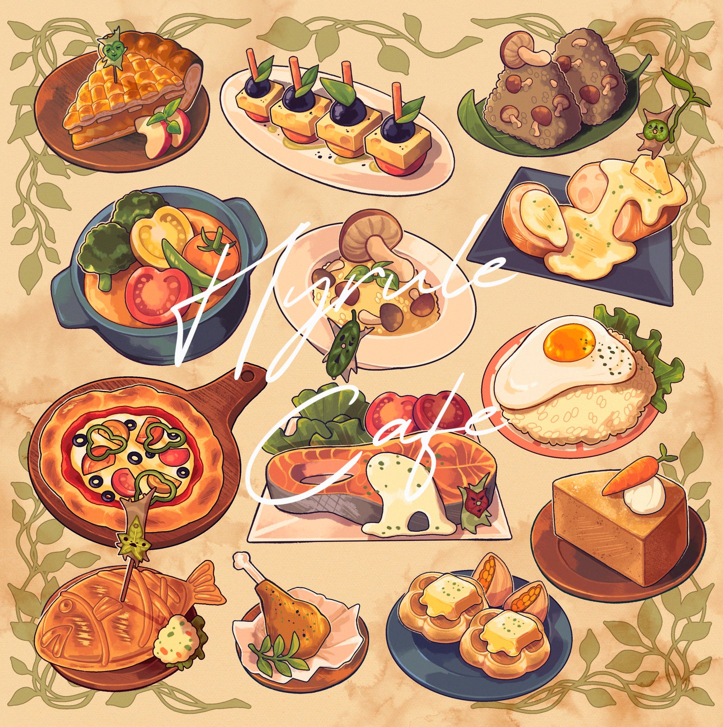 Hyrule cafe - Square print
