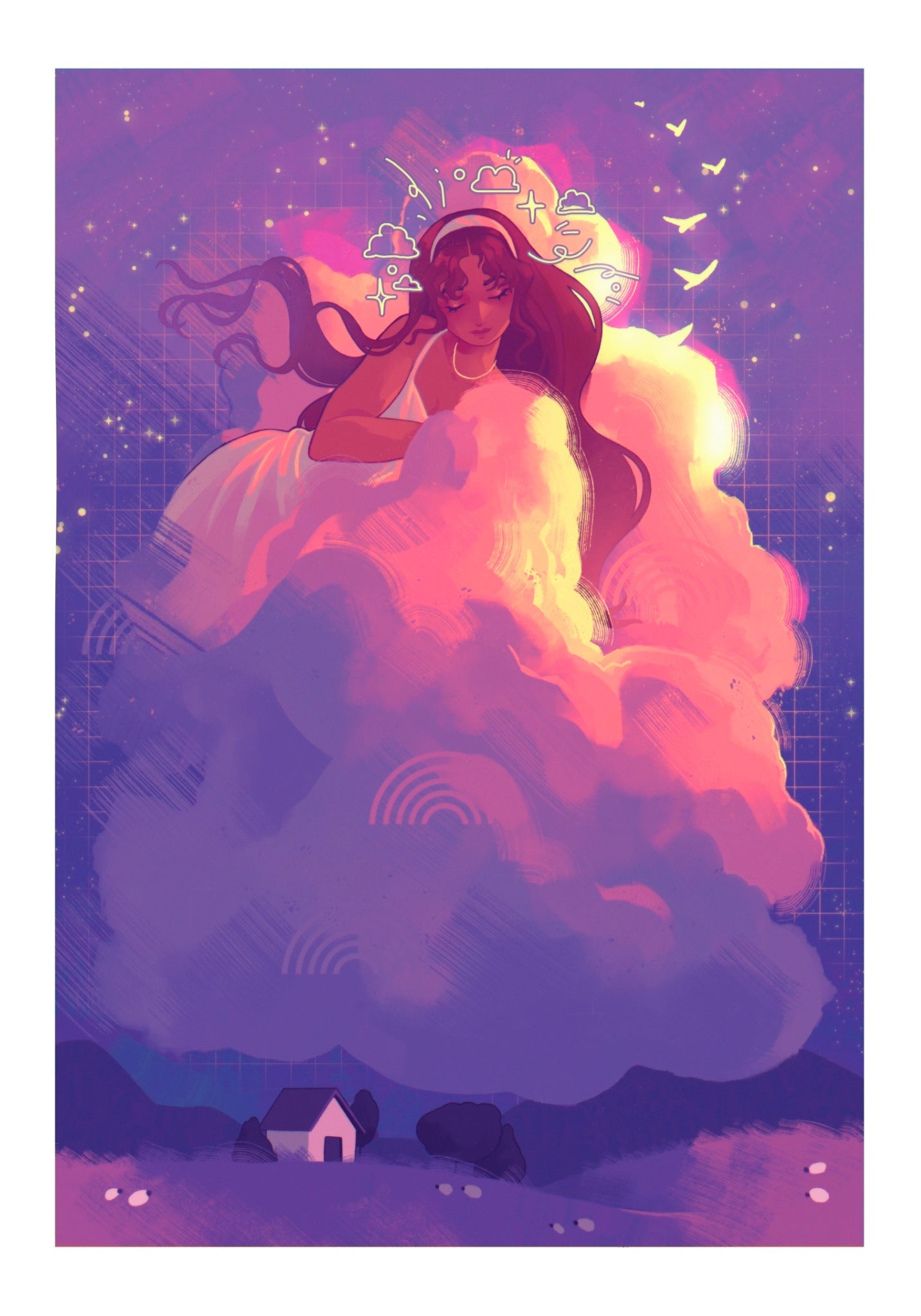 Sunset sky clouds - A4 Print