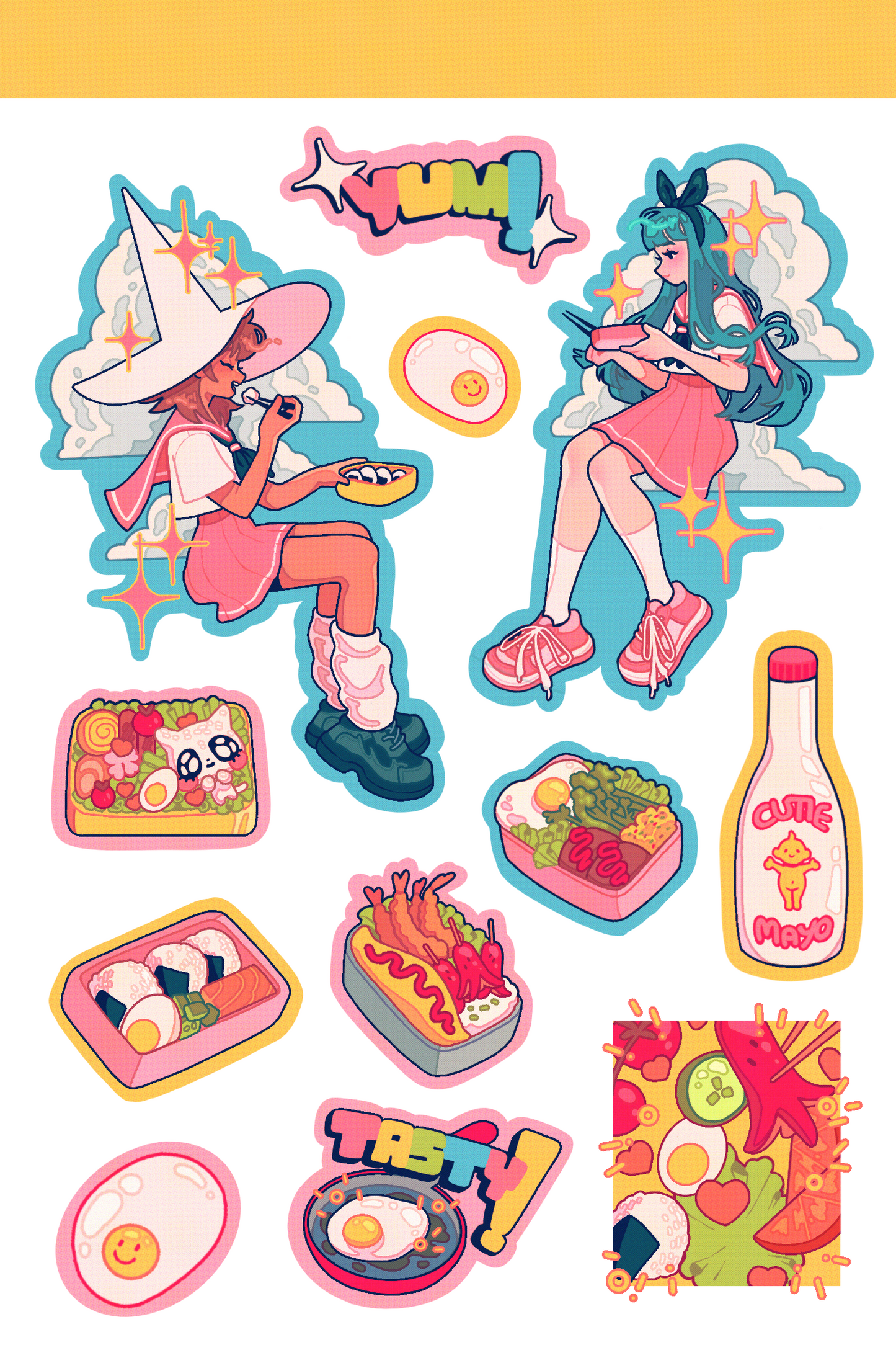 Bento box lunch - sticker sheet