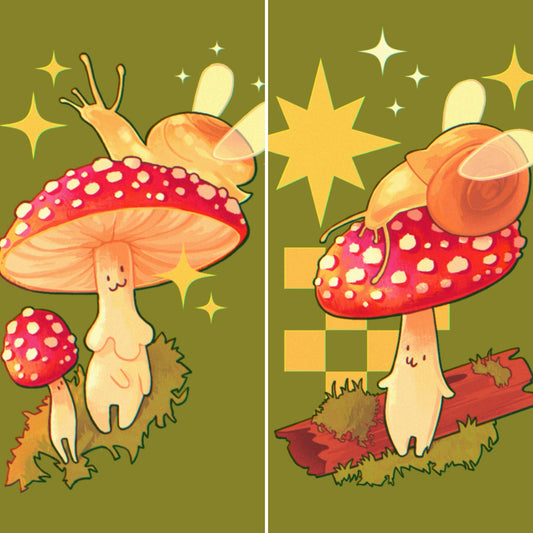 Mushroom friends - Mini Print