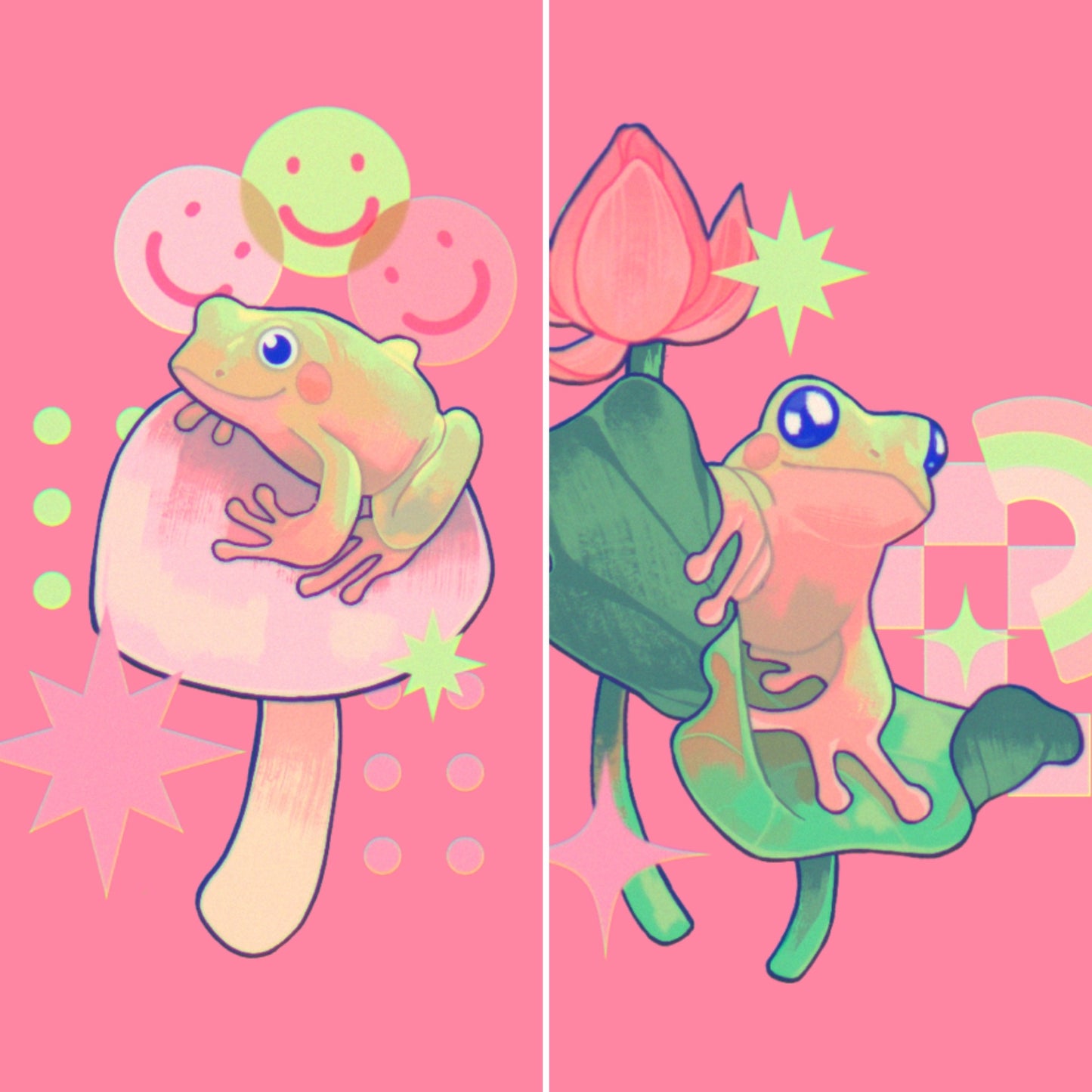 Frog friends - Mini print