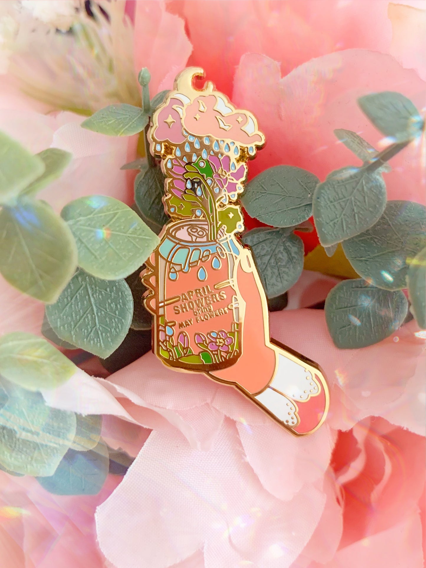 April showers Soda enamel pin
