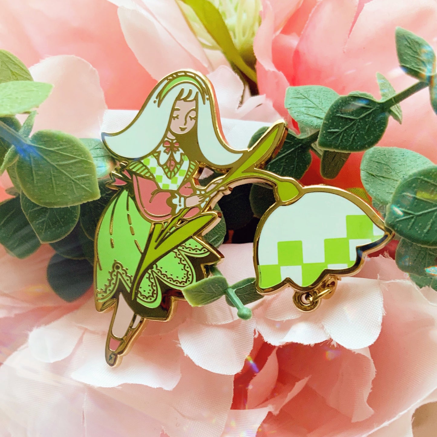 Snowdrop witch enamel pin