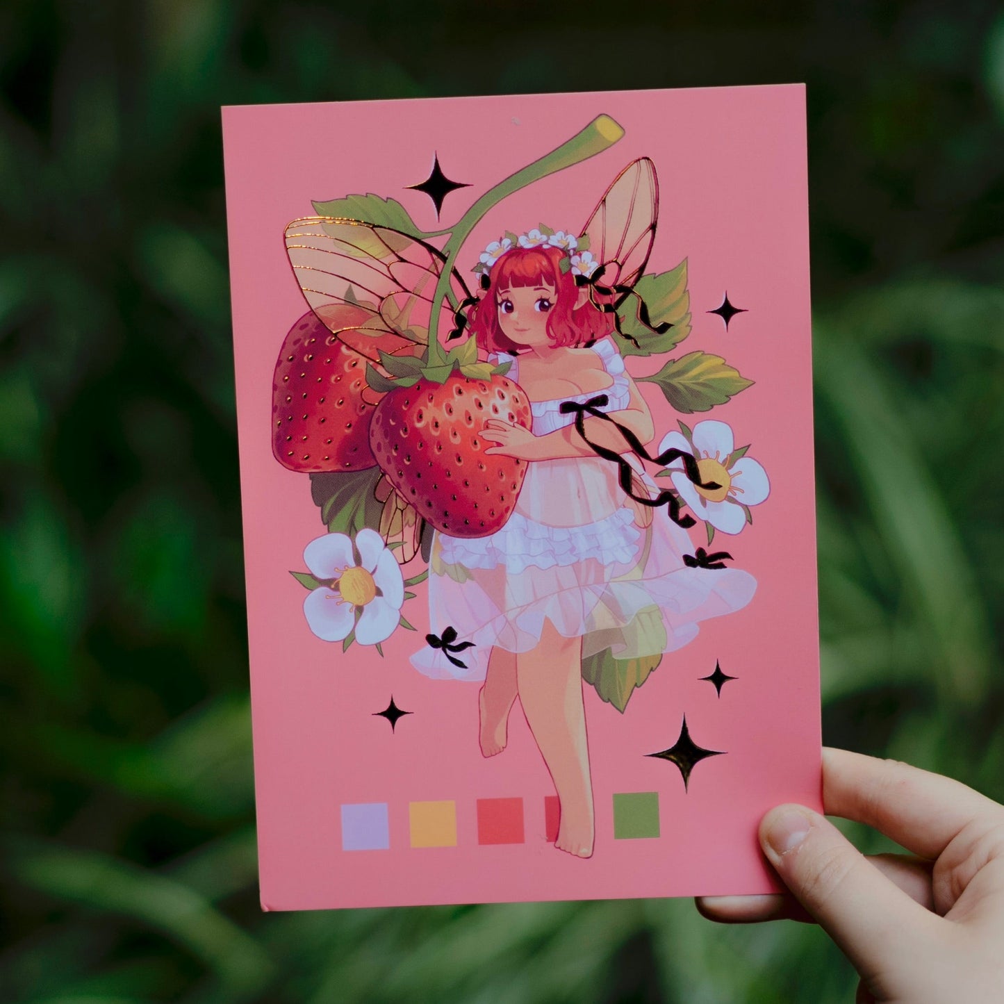 Strawberry Fairy - Gold Foil A5