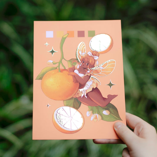 Orange Fairy - Gold Foil A5