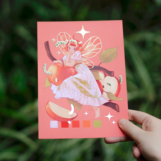 Apple Fairy - Gold Foil A5