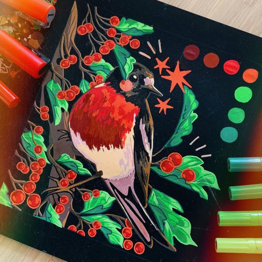 Scarlet robin - original art piece
