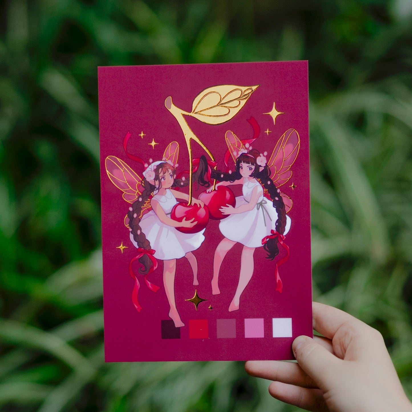 Cherry fairy - Gold Foil A5