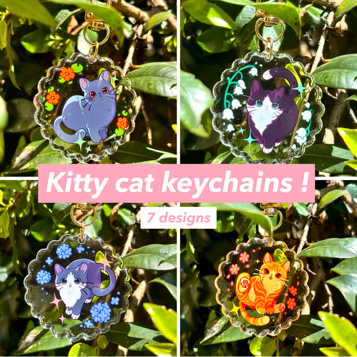 Kitty cat - acrylic keychains