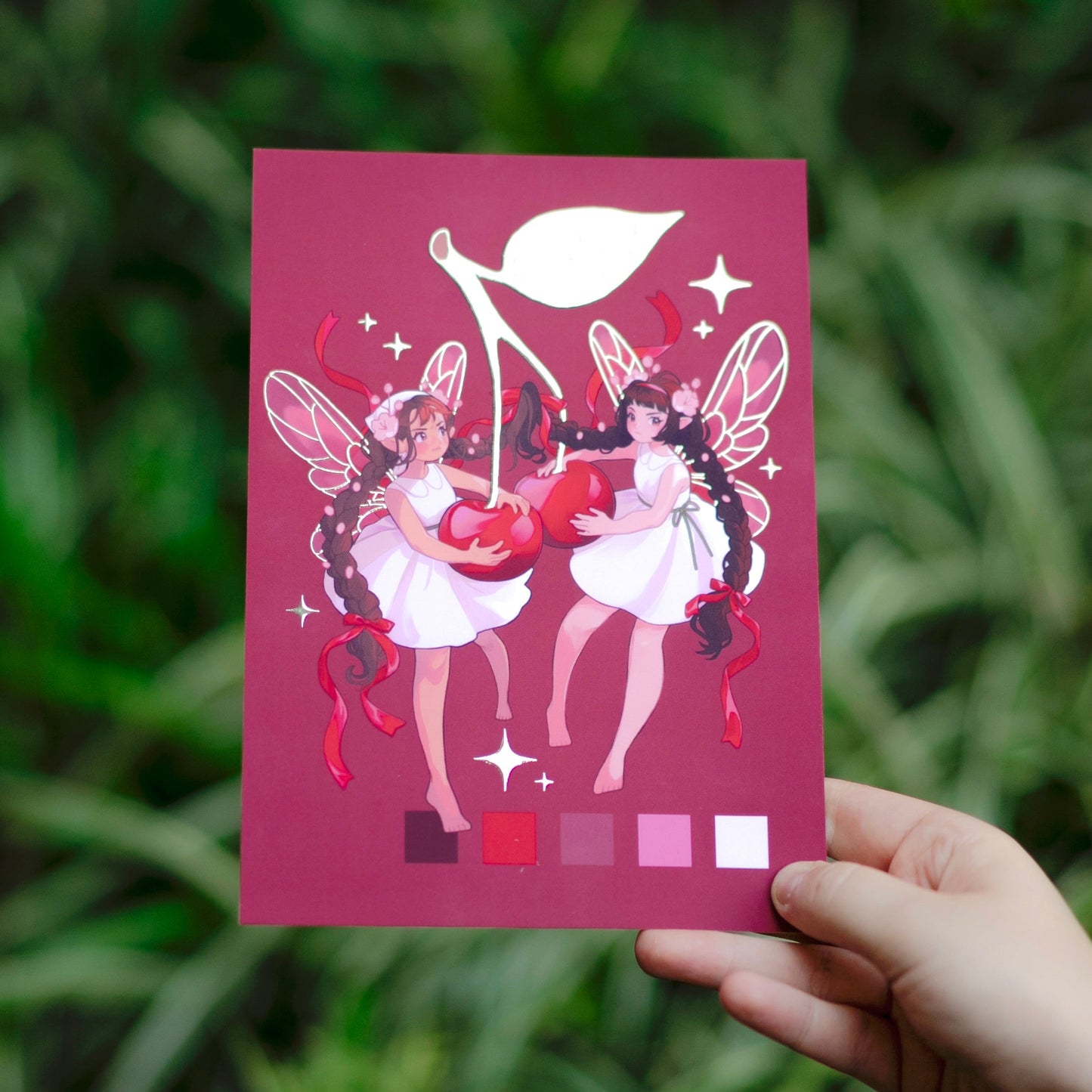Cherry fairy - Gold Foil A5
