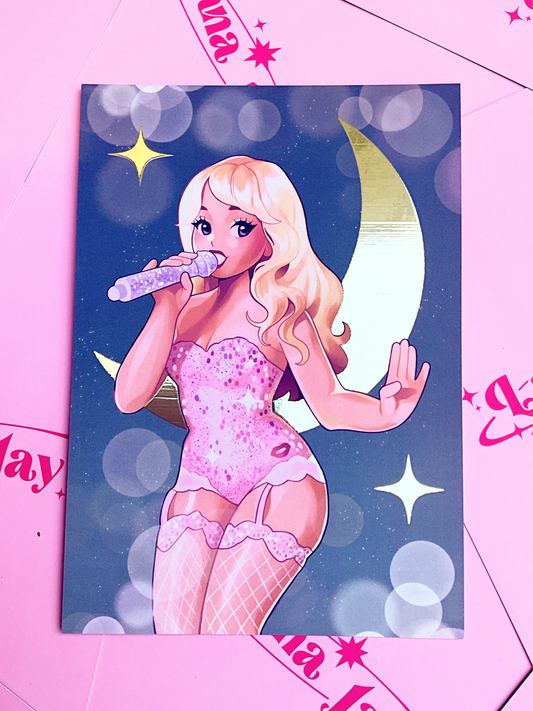 Sabrina Carpenter Pink - Gold Foil A5