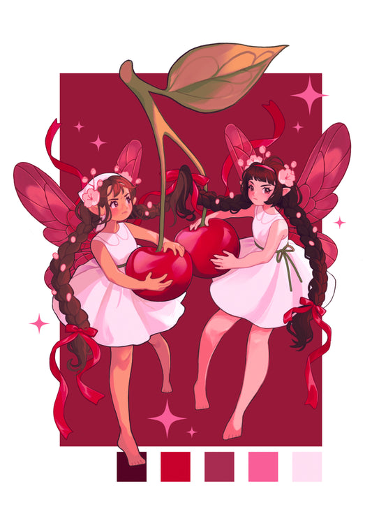 Cherry Fairies - A4 Print