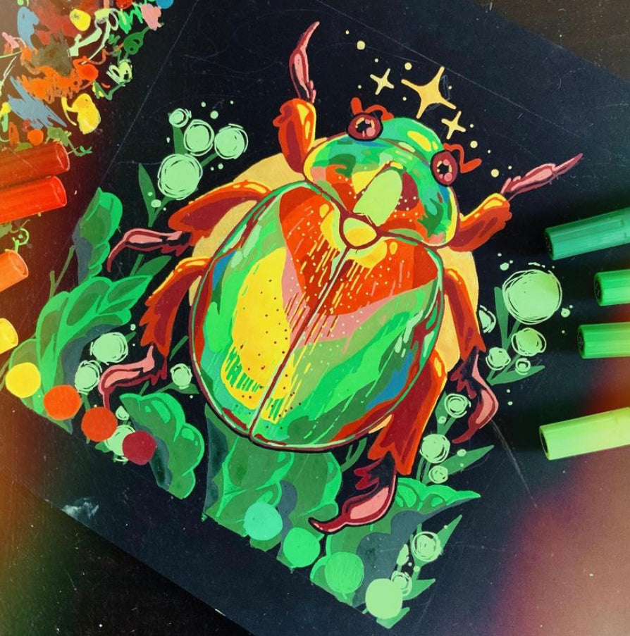 Christmas beetle - original art piece ✨
