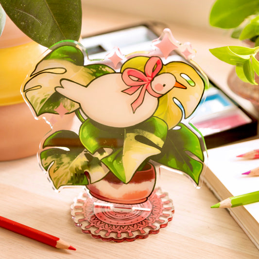 Duck and Varigated Monstera acrylic standee