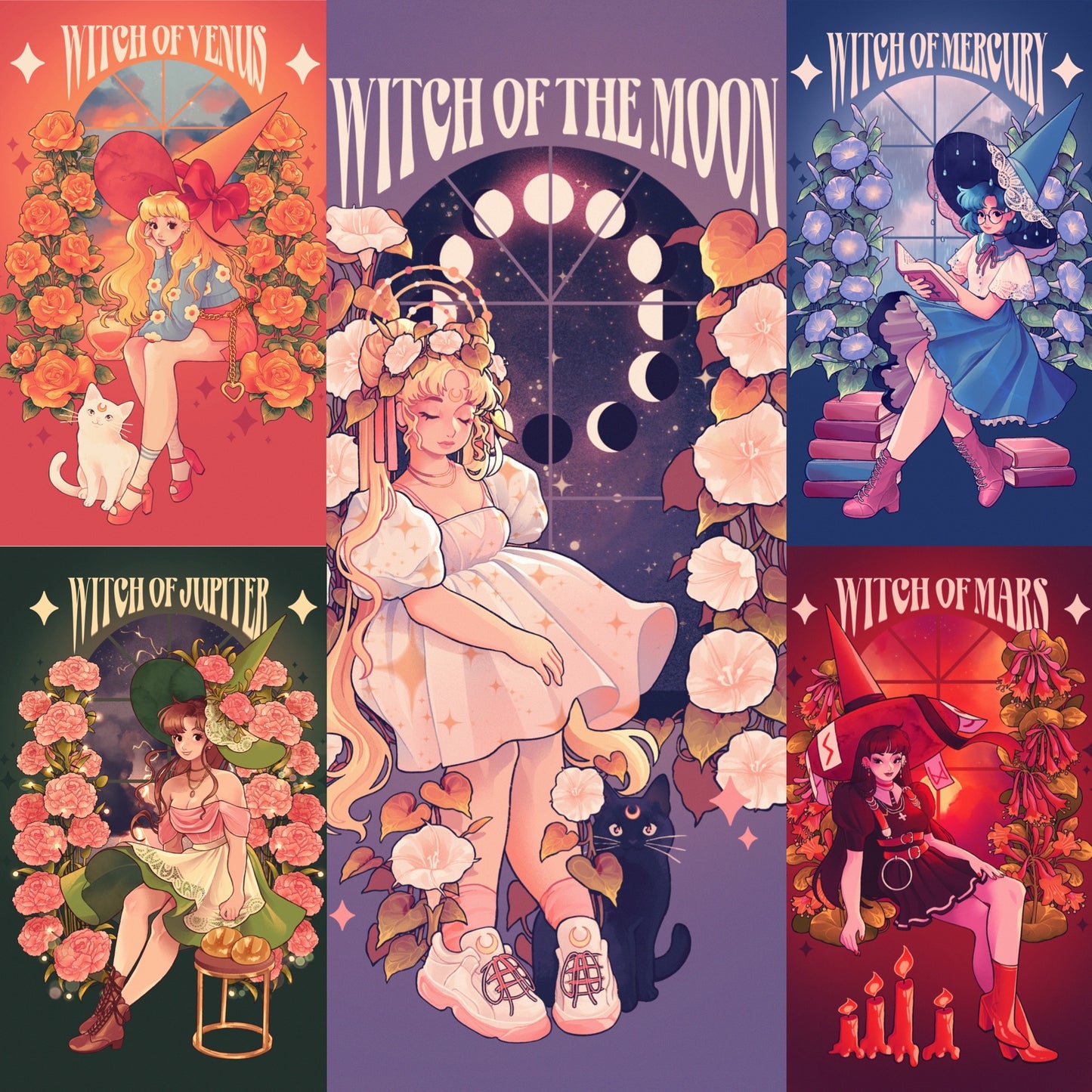 Sailor moon witches A5 Print